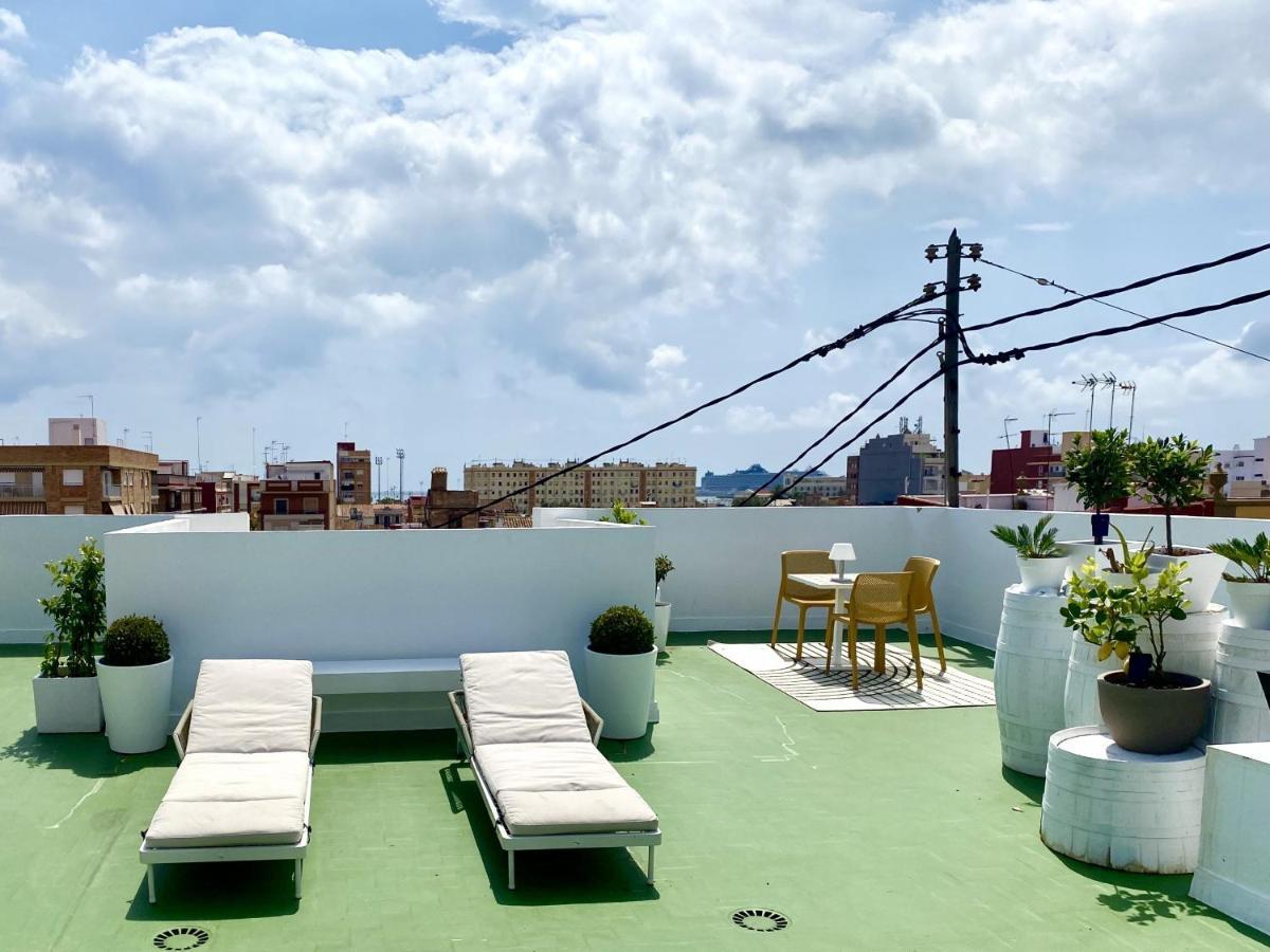 Apartamento 2 Hab En Malvarrosa A Metros De La Playa, Con Terraza Y Zonas Comun 3D Valensiya Dış mekan fotoğraf